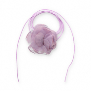 Ras de cou fleur en organza Violet