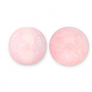 Perles acryliques avec pailletes 6 mm Rose clair-turquoise
