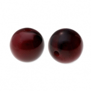 Perles en r&eacute;sine 14mm Aubergine rouge