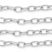 Appr&ecirc;ts en aluminium cha&icirc;ne maille jaseron maille for&ccedil;at Argent&eacute;