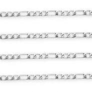 Appr&ecirc;ts en aluminium cha&icirc;ne maille jaseron maille figaro Argent&eacute;