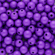 Perles acryliques 6 mm brillant Violet fonc&eacute;