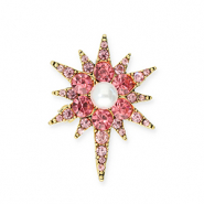 Broches &eacute;toile Dor&eacute;-rose-blanc
