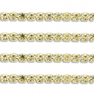 Cha&icirc;ne strass en acier Inox 3mm Dor&eacute;-champagne