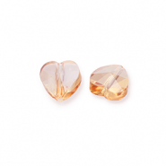 Perles &agrave; facettes Fashion coeur Beige p&ecirc;che-pearl shine coating