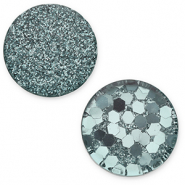 Cabochon plat 12mm Polaris Elements Helios Vert p&eacute;trole