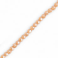 Perles &agrave; facettes rondes 3mm Orange p&ecirc;che