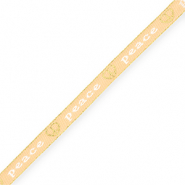 BY31&reg; Ruban texte "Peace" Jaune vanille-blanc-dor&eacute;