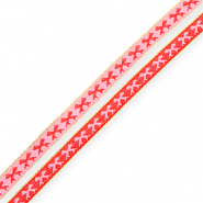 BY31&reg; Ruban texte n&oelig;uds Rose clair-rouge-dor&eacute;