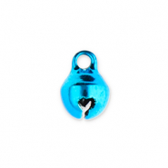 Breloques en m&eacute;tal petites cloches 6mm Bleu