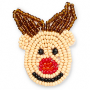 Broches renne Beige-marron-rouge