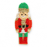 Broches soldat casse noisette Beige-rouge-dor&eacute;-vert