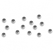Appr&ecirc;ts en acier inox perle &agrave; &eacute;craser 2.5mm argent&eacute;
