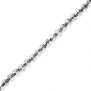 Perles h&eacute;matites facett&eacute;es rond 6mm Argent&eacute;