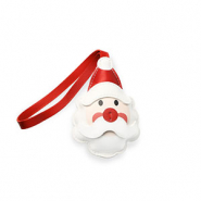 Breloque tendance p&egrave;re no&euml;l Blanc-rouge-blanc cass&eacute;-noir