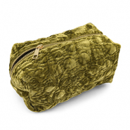 BY31&reg; Trousse en velours avec des cercles cousus Vert olive