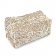 BY31&reg; Trousse en velours avec des cercles cousus Beige