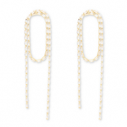 Boucles d'oreilles / puces d&rsquo;oreilles en laiton Eco-brass&reg; avec zirconium Dor&eacute;-cristal