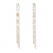 Boucles d'oreilles / puces d&rsquo;oreilles en laiton Eco-brass&reg; avec strass Dor&eacute;-cristal