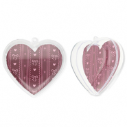 D&eacute;coration transparente coeur Rouge vin de baies-rose clair