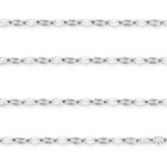 Appr&ecirc;ts en acier Inox cha&icirc;ne maille jaseron ovale Argent&eacute;