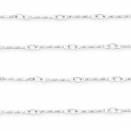 Appr&ecirc;ts en acier Inox cha&icirc;ne maille jaseron barre Argent&eacute;