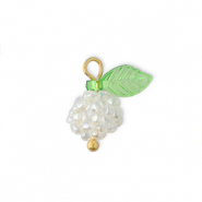 Pendentifs facett&eacute;es baie Dor&eacute;-vert-transparent
