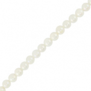 Perles coquillage rondes Blanc cass&eacute;