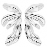 Boucles d'oreilles / puces en acier Inox ailes Argent&eacute;