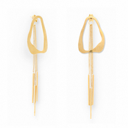 Boucles d'oreilles / puces en acier Inox irr&eacute;gulier Dor&eacute;