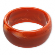 Bracelets jonc en r&eacute;sine Rouge rouille-blanc