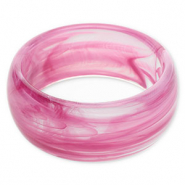 Bracelets jonc en r&eacute;sine Violet aubergine-blanc