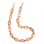 Cordon t&eacute;l&eacute;phonique tendance en acrylique Orange-dor&eacute;