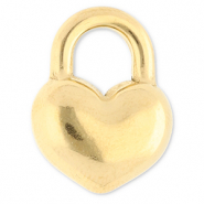 Breloques en acier Inox coeur Dor&eacute;
