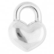 Breloques en acier Inox coeur Argent&eacute;