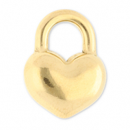Breloques en acier Inox coeur Dor&eacute;