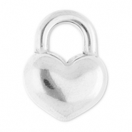 Breloques en acier Inox coeur Argent&eacute;