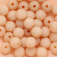Perles Super Polaris Apaco rond 6 mm mat P&ecirc;che clair