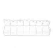 Bo&icirc;te de rangement bijoux avec 7 compartiments Transparent
