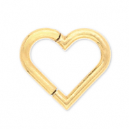 Piercing d&rsquo;oreilles en acier Inox clicker coeur Dor&eacute;