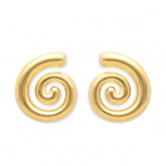 Boucles d'oreilles puces en acier Inox spirale Dor&eacute;