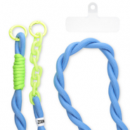 Cordon t&eacute;l&eacute;phonique tendance incl. attache Bleu-vert