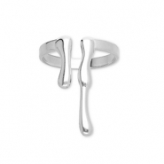 Bagues en acier Inox gouttes Argent&eacute;