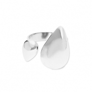 Bagues en acier Inox gouttes Argent&eacute;