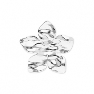 Bagues en acier Inox fleur Argent&eacute;
