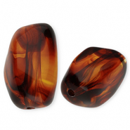 Perles acryliques rectangle Orange marron