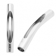 Perles en acier Inox tube Argent&eacute;