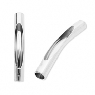 Perles en acier Inox tube Argent&eacute;