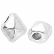 Perles en acier Inox irr&eacute;guli&egrave;res Argent&eacute;