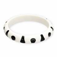 Bracelets jonc en r&eacute;sine Blanc-noir
